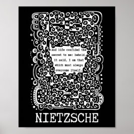 Lifes SECRET Zitat von Nietzsche Poster