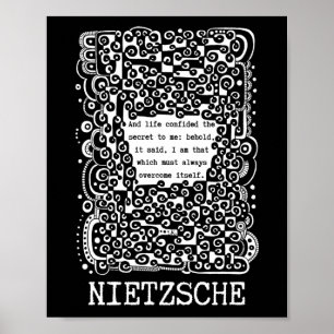 Lifes SECRET Zitat von Nietzsche Poster