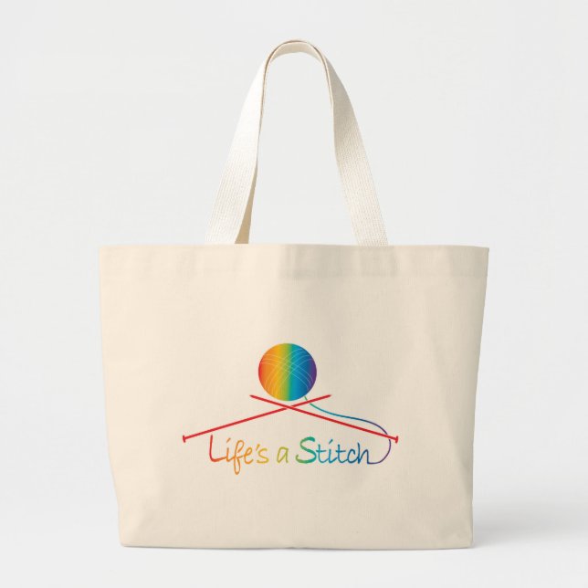 Lifes Stich Jumbo Stoffbeutel (Vorne)