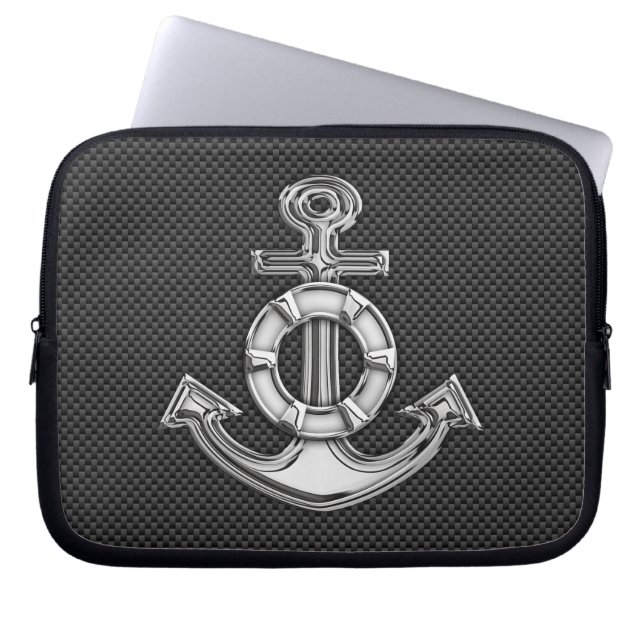 Lifesaver-Anker auf Carbon Fiber Style-Dekoration Laptopschutzhülle (Vorderseite)