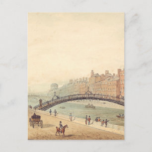Liffey Bridge in Dublin von Samuel Frederick Broca Postkarte