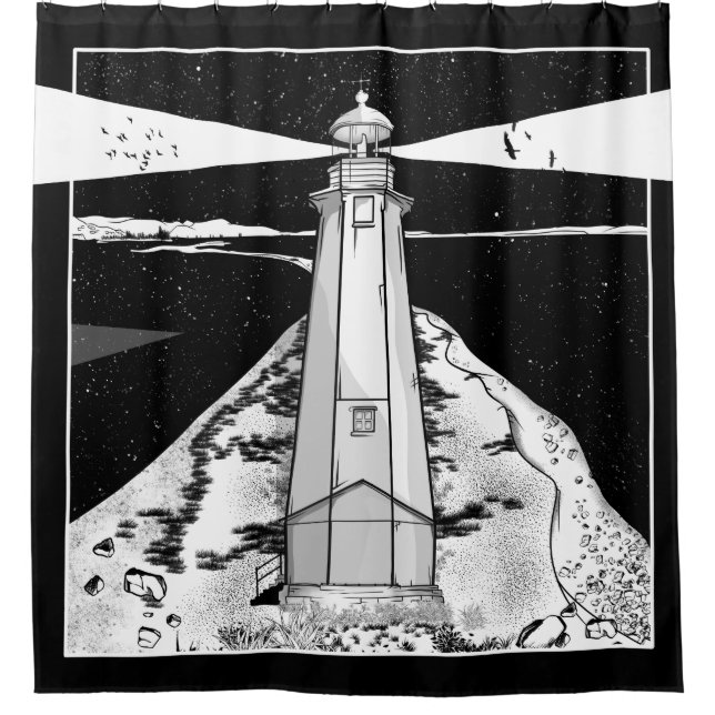 Lifhthouse Nelson Neuseeland Duschvorhang (Vorderseite)