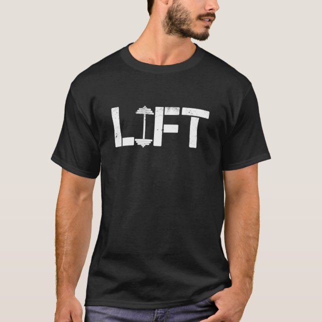 Lift Barbell Weightlifting Bodybuilding Gym Workou T-Shirt (Vorderseite)