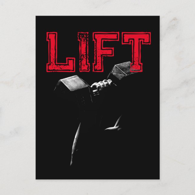 Lift Bodybuilding Fitness Motivational Postkarte (Vorderseite)