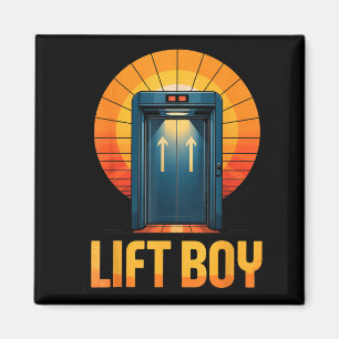 Lift Boy Retro Aufzug Design Lustig Vintage Stil Magnet