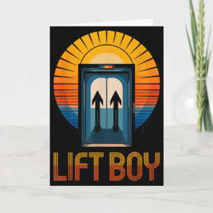Lift Boy Retro Aufzug Design Lustiger Vintage Stil Karte