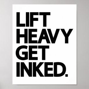 Lift Heavy Get Inked Tattoo-Liebhaber Workout Fitn Poster
