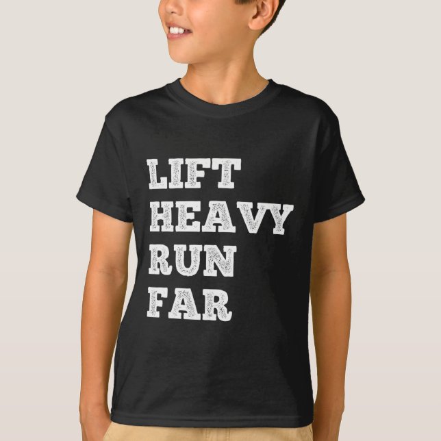 Lift Heavy Run Far Hybrid Sport Fitness Running Bo T-Shirt (Vorderseite)