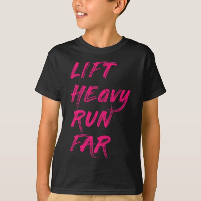 Lift Heavy Run Far Hybrid Sport Fitness Running Bo T-Shirt (Vorderseite)