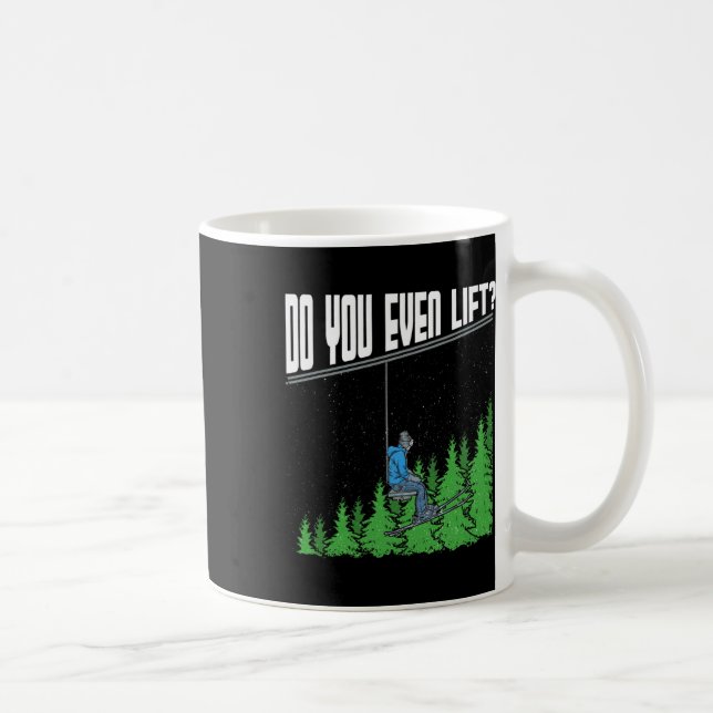 Lift ihr sogar den sonnigen Sessellift Ski Snowbo Kaffeetasse (Rechts)