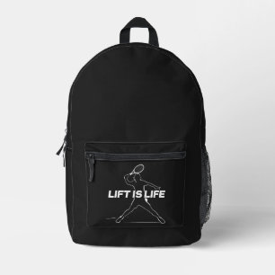 Lift is Life für Tennisfans Bedruckter Rucksack