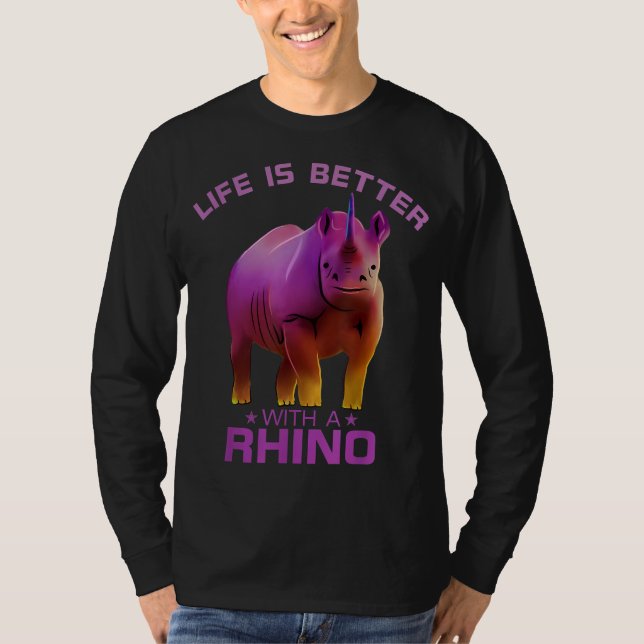 Lift ist besser mit Rhino | Niedliches Geschenk T-Shirt (Vorderseite)