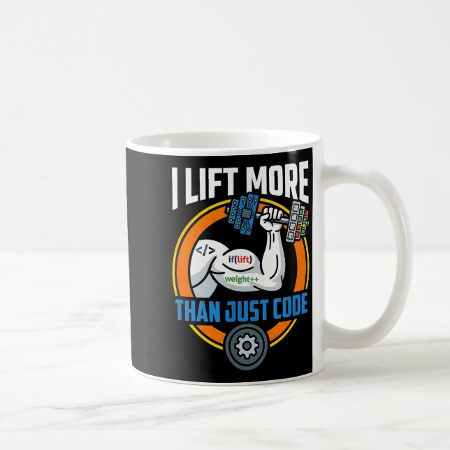 Lift more than code funny programmer developer fit kaffeetasse (Rechts)