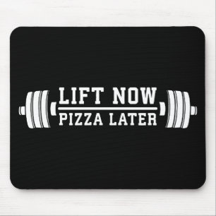 Lift Now, Pizza Spater, Barbell - Funny Novelty Gy Mousepad