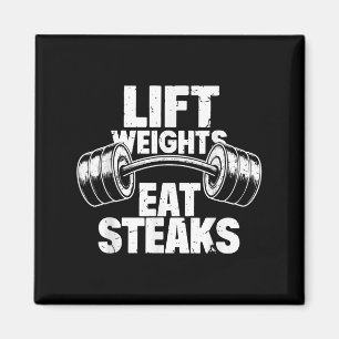 Lift Weichteile essen Steaks Funny Gym Fitness Mot Magnet