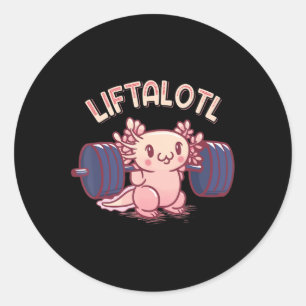 Liftalotl Lifting Axolotl Weightlift Gym Workou Runder Aufkleber