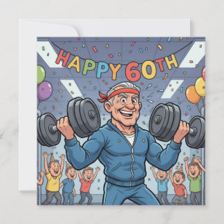 Lifting Dumbell 60. lustige Geburtstagskarten Karte