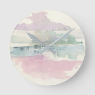 Lifting Fog In Soft Pastels Runde Wanduhr