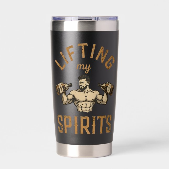 Lifting My Spirits -Bodybuilding Gym Humor- Funny Thermobecher (Vorderseite)