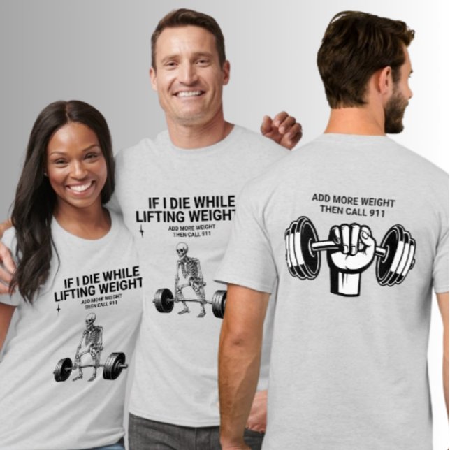 Lifting Weights Call 911 Skeleton Deadlift Gym T-Shirt (Von Creator hochgeladen)