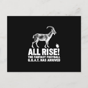 Liga Champion Fantasy Football Goat Geschenk Ankündigungspostkarte