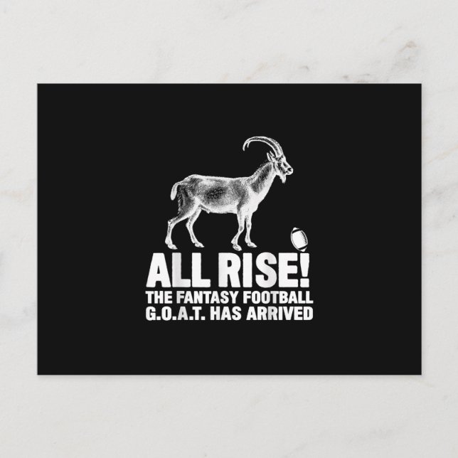 Liga Champion Fantasy Football Goat Geschenk Ankündigungspostkarte (Vorderseite)