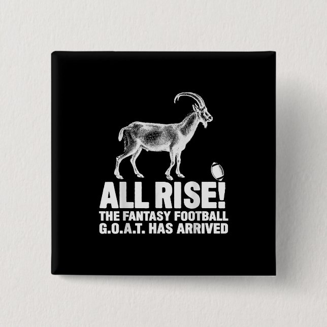 Liga Champion Fantasy Football Goat Geschenk Button (Vorderseite)
