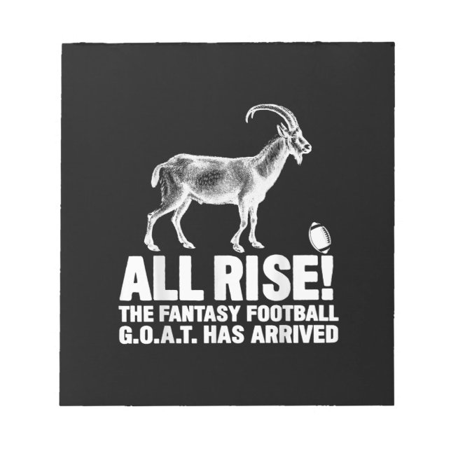 Liga Champion Fantasy Football Goat Geschenk Notizblock (Vorderseite)
