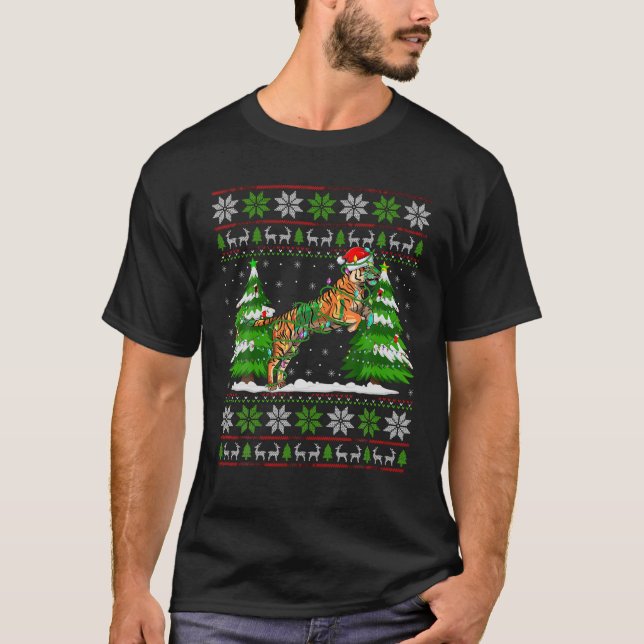Liger Weihnachtslicht Xmas Ugi Sweater Weihnachten T-Shirt (Vorderseite)