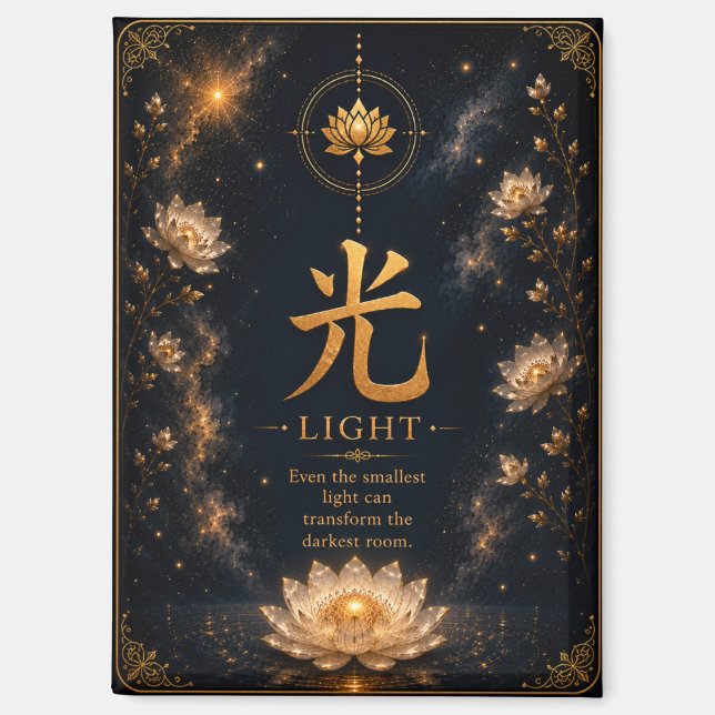 Light (光) chinesisches Zeichen Magnet  (Vorderseite)