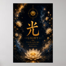 Light (光) Chinesisches Zeichen Poster