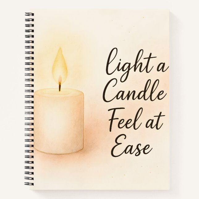 Light a Candle, Feel at Ease" Serenity  Notizbuch (Vorderseite)