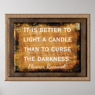 Light a Candle Print - Zitat Eleanor Roosevelt Poster