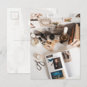 Light Academia Kunstjournaling-Ästhetik Postkarte