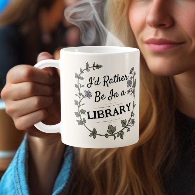 Light Academia Rather be in Libray book lover gift Kaffeetasse (Von Creator hochgeladen)