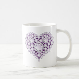 Light Amethyst Heart Gems Kaffeetasse