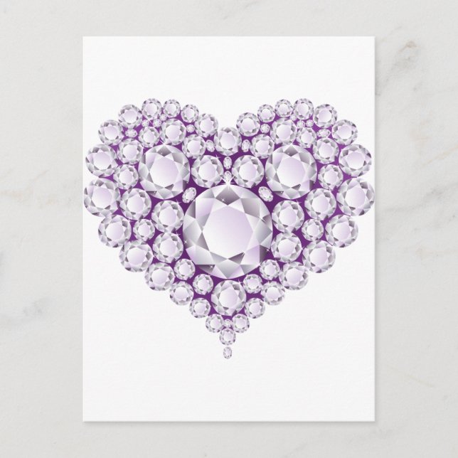 Light Amethyst Heart Gems Postkarte (Vorderseite)