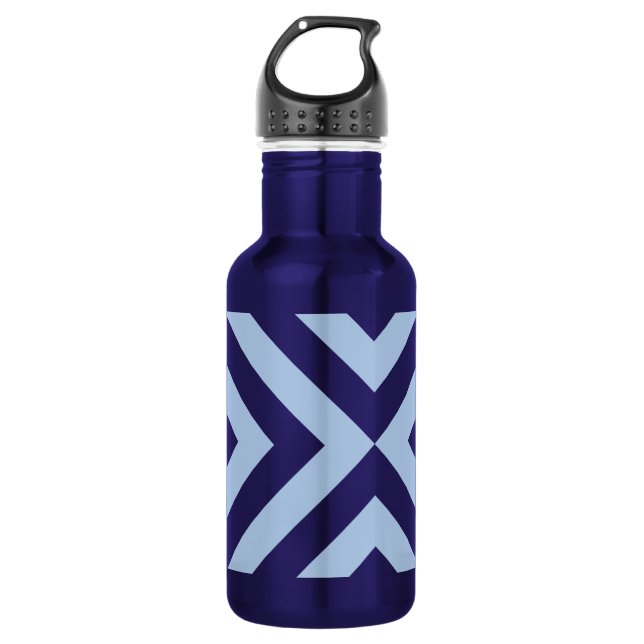 Light and Dark Blue Chevrons Trinkflasche (Vorderseite)