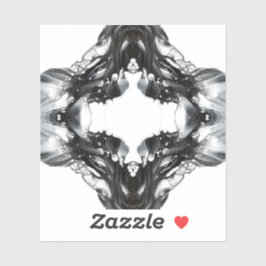 Light and Darkness Abstract Black White Fluid Art Aufkleber