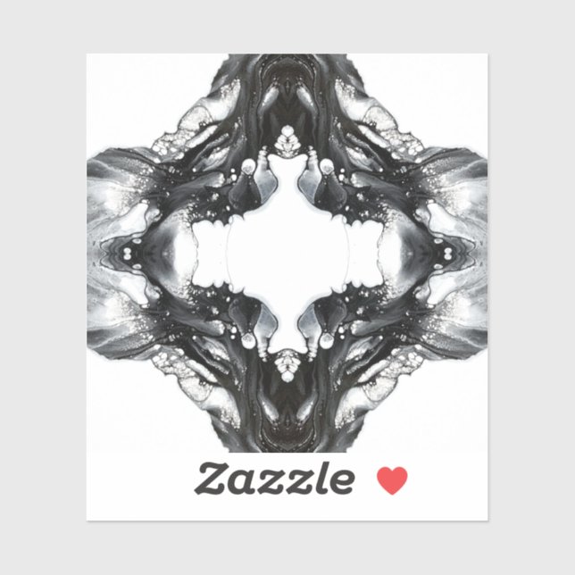 Light and Darkness Abstract Black White Fluid Art Aufkleber (Blatt)