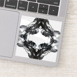 Light and Darkness Abstract Black White Fluid Art Aufkleber