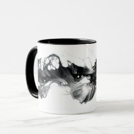 Light and Darkness Abstract Black White Fluid Art Tasse