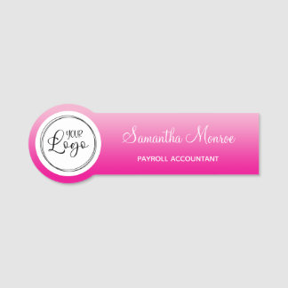 Light and Hot Pink Ombre Logo Name Title Namensschild