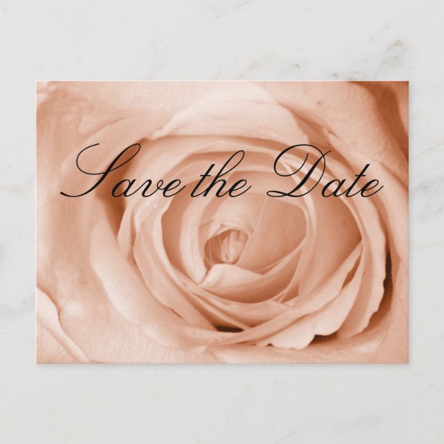 Light Apricot Save the Date Ankündigungspostkarte (Vorderseite)