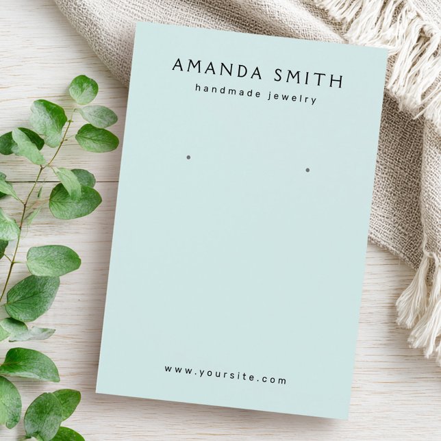 Light aqua blue Custom Logo Ohrring Display Karte (Light aqua blue custom logo earring display card)