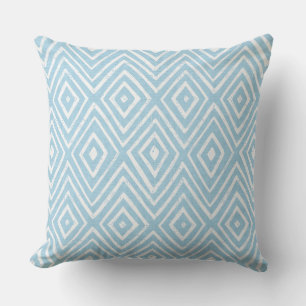 Light Aqua Blue Diamond Zickzack Geometric Kissen