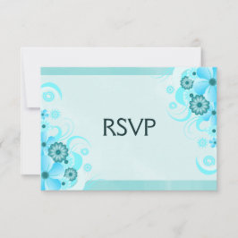 Light Aqua Blue Floral Elegante UAWG Response Card RSVP Karte