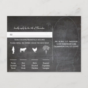 Light Aqua Blue Mason Jar Chalkboard Wedding Postkarte