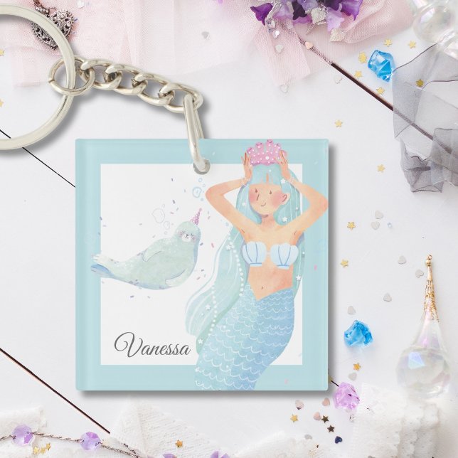 Light Aqua Blue Mermaid Party Adventure Schlüssela Schlüsselanhänger (Von Creator hochgeladen)