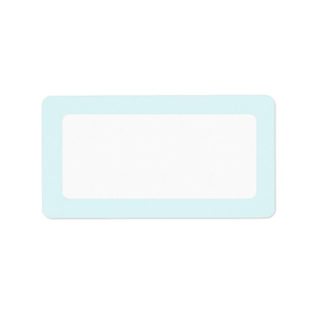 Light aqua blue solid color border blank adressaufkleber (Vorne)